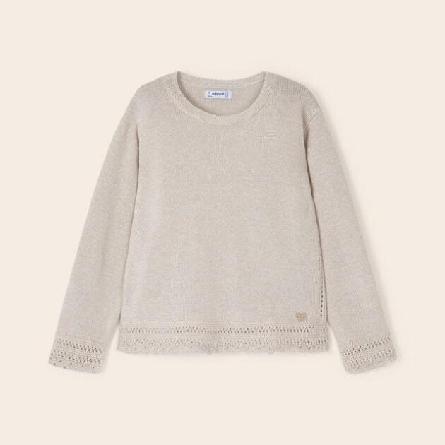 MAYORAL Sveter s jemným vzorom béžový Sweater with a delicate pattern beige 3344 | Welcomebaby.sk