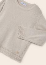MAYORAL Sveter s jemným vzorom béžový Sweater with a delicate pattern beige 3344 | Welcomebaby.sk