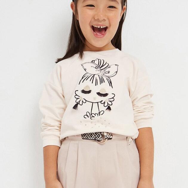 MAYORAL Mikina s postavičkou béžová Jumper beige 3435 | Welcomebaby.sk