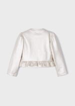 MAYORAL Koženková bunda s volánikom béžová Leatherette jacket beige 3437 | Welcomebaby.sk