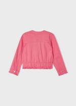 MAYORAL Rifľová bunda bez goliera ružová Denim jacket without collar pink 3439 | Welcomebaby.sk