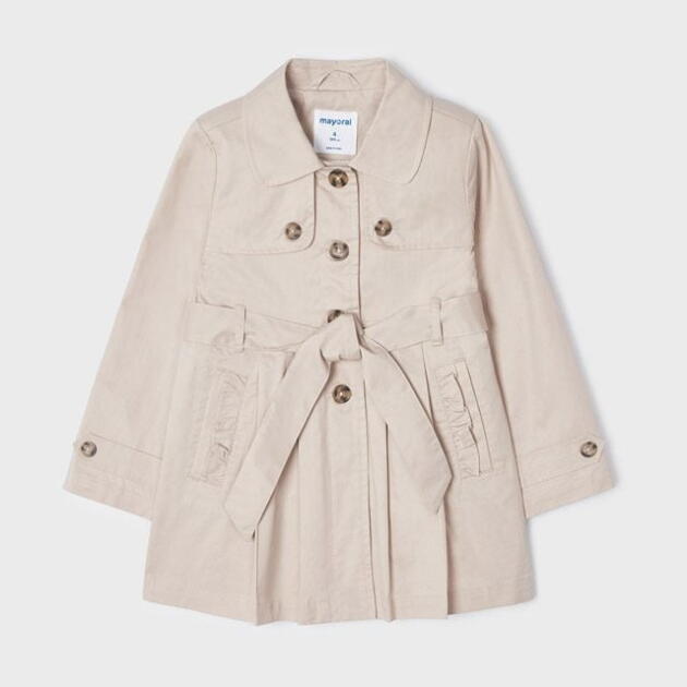 MAYORAL Trenčkot bez kapucne béžový Trench coat without hood beige 3446 | Welcomebaby.sk