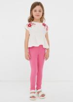 MAYORAL Legínové nohavice s volánikmi ružové Leggings with frills pink 3504 | Welcomebaby.sk