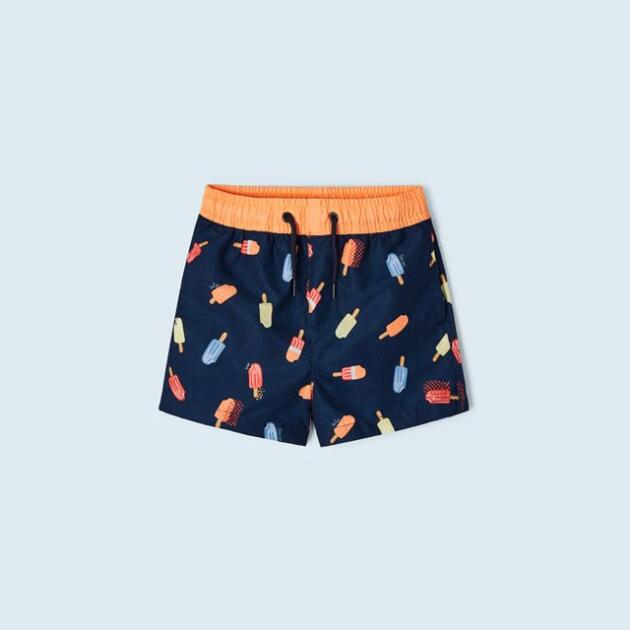 MAYORAL Plavky chlapčenské so vzorom tmavomodré Swim shorts with print dark blue 3686 | Welcomebaby.sk