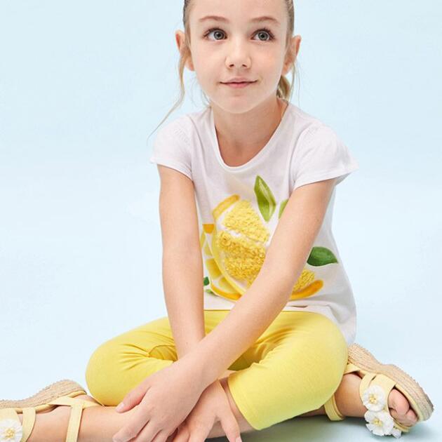 MAYORAL Legínový set s krátkym tričkom žltý Leggings set with short sleeved tshirt yellow 3784 | Welcomebaby.sk