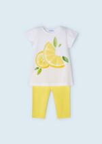 MAYORAL Legínový set s krátkym tričkom žltý Leggings set with short sleeved tshirt yellow 3784 | Welcomebaby.sk