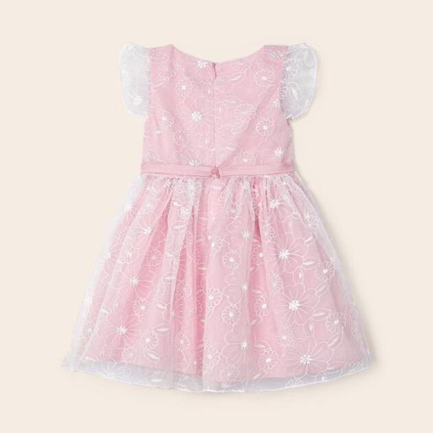 MAYORAL Vyšívané šaty ružové Embroidered dress pink 3911 | Welcomebaby.sk