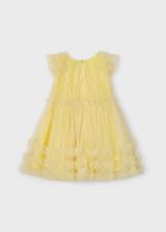 MAYORAL Tylové šaty s volánikmi žlté Tulle dress with ruffles yellow 3918 | Welcomebaby.sk