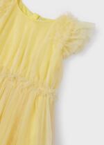 MAYORAL Tylové šaty s volánikmi žlté Tulle dress with ruffles yellow 3918 | Welcomebaby.sk