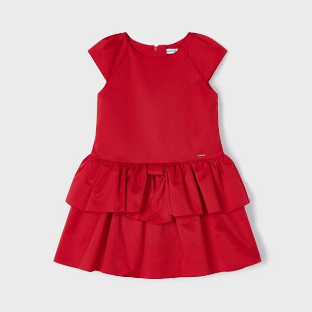 MAYORAL Volánové šaty červené Ruffle dress red 3920 | Welcomebaby.sk