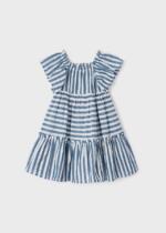 MAYORAL Pruhované šaty bledomodré Striped dress light blue 3928 | Welcomebaby.sk