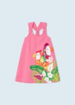 MAYORAL Plážové šaty vtáky ružové Beach dress with birds pink 3944 | Welcomebaby.sk