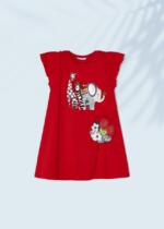 MAYORAL Šaty s kabelkou vzorované červené Dress with bag patterned red 3947 | Welcomebaby.sk