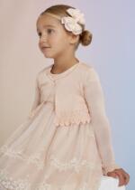 ABEL & LULA Bolerko so vzorom a mašľou broskyňové Bolero with pattern and bow peach 5352 | Welcomebaby.sk