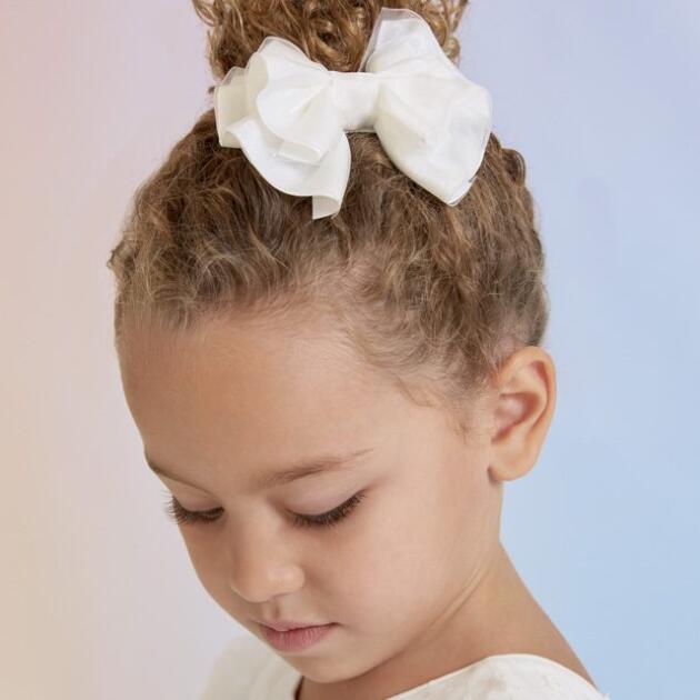 ABEL & LULA Mašlička do vlasov biela Hairclip bow white 5433 | Welcomebaby.sk