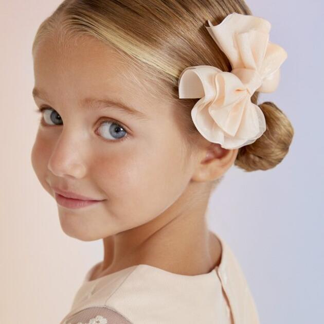 ABEL & LULA Mašlička do vlasov broskyňová Hairclip bow peach 5433 | Welcomebaby.sk