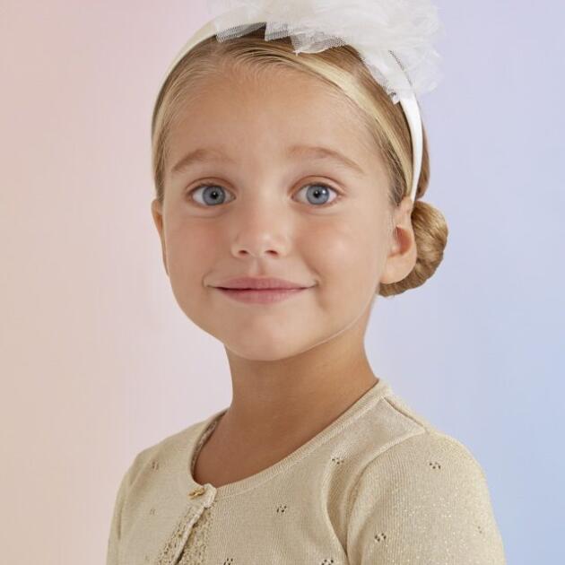 ABEL & LULA Čelenka s kvetom biela Floral headband white 5436 | Welcomebaby.sk