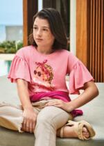MAYORAL Tričko s volánmi a vzorom dámy ružové Tshirt with ruffles pink 6051 | Welcomebaby.sk