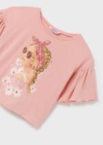 MAYORAL Tričko s volánmi a vzorom dámy ružové Tshirt with ruffles pink 6051 | Welcomebaby.sk