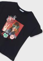 MAYORAL Tričko s farebným vzorom dámy čierne Tshirt with a colored pattern lady black 6052 | Welcomebaby.sk