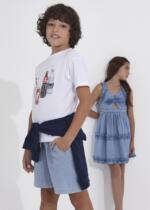 MAYORAL Kraťasy bledomodré Shorts light blue 6260 | Welcomebaby.sk