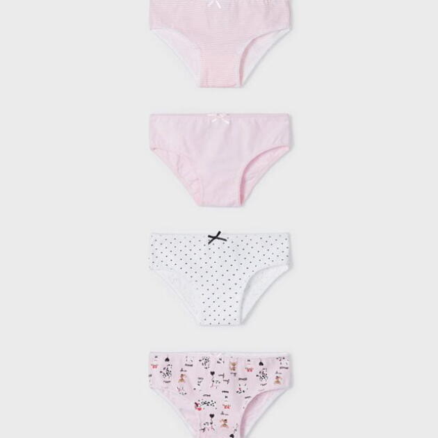MAYORAL Set 4 nohavičiek ružový Set of 4 panties 10454 | Welcomebaby.sk