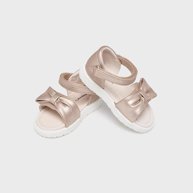 MAYORAL Sandále s mašličkou zlatoružové Sandals with bow gold pink 41452 | Welcomebaby.sk