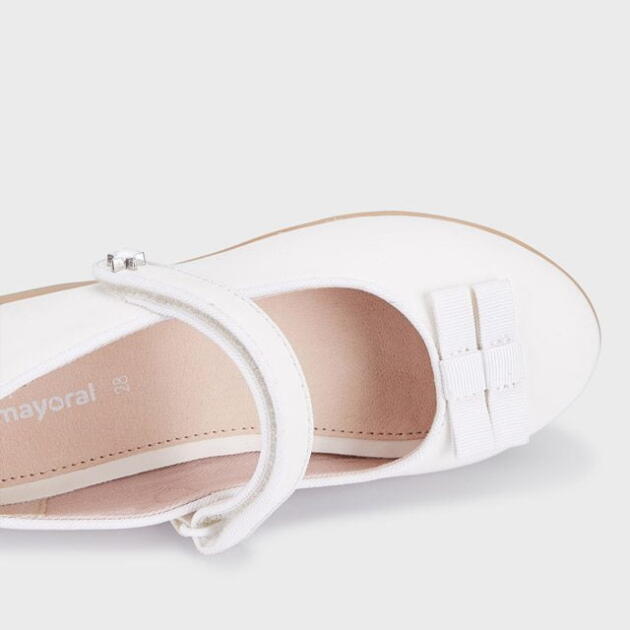 MAYORAL Baleríny s mašličkami biele Ballet flats with bows white 45429 | Welcomebaby.sk