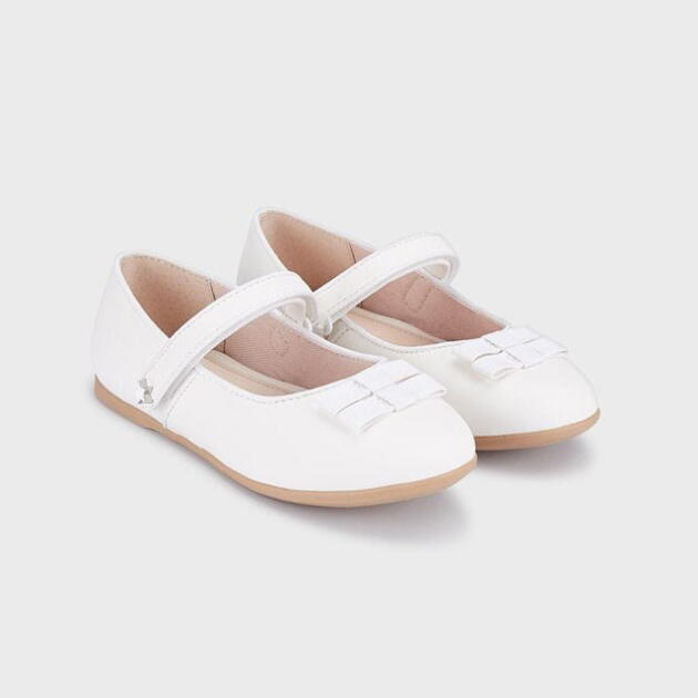 MAYORAL Baleríny s mašličkami biele Ballet flats with bows white 47429 | Welcomebaby.sk