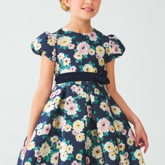 ABEL & LULA Spoločenské kvetované šaty modré Flower Dress navy blue 5536
