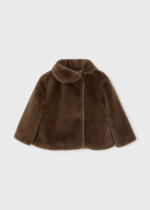 MAYORAL Kožušinový kabát tmavohnedý Fur coat dark brown 4483 | Welcomebaby.sk