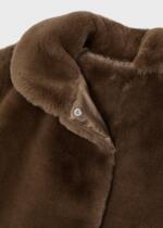MAYORAL Kožušinový kabát tmavohnedý Fur coat dark brown 4483 | Welcomebaby.sk