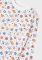 MAYORAL Pyžamo s potlačou planét biele Sleepsuit 4758 | Welcomebaby.sk