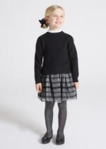 MAYORAL Pletené šaty s tylom čierne Knitted dress with tulle black 4955 | Welcomebaby.sk