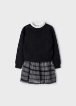 MAYORAL Pletené šaty s tylom čierne Knitted dress with tulle black 4955 | Welcomebaby.sk