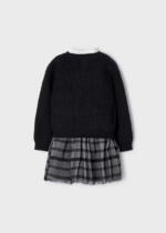MAYORAL Pletené šaty s tylom čierne Knitted dress with tulle black 4955 | Welcomebaby.sk