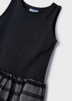 MAYORAL Pletené šaty s tylom čierne Knitted dress with tulle black 4955 | Welcomebaby.sk