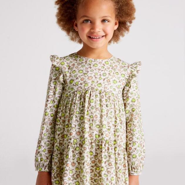 MAYORAL Šaty so vzorom kvetov béžové Dress with flowers beige 4966 | Welcomebaby.sk