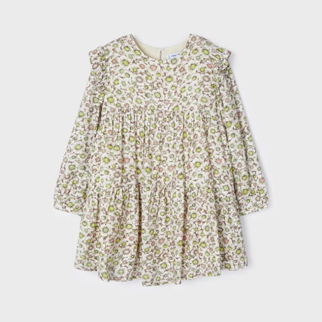MAYORAL Šaty so vzorom kvetov béžové Dress with flowers beige 4966 | Welcomebaby.sk
