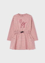 MAYORAL Teplákové pruhované šaty ružové Stripes dress 4975 | Welcomebaby.sk