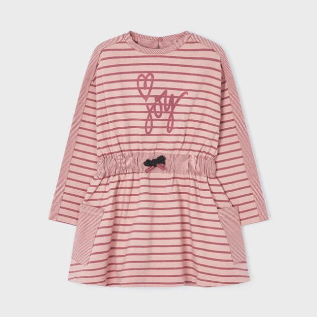 MAYORAL Teplákové pruhované šaty ružové Stripes dress 4975 | Welcomebaby.sk