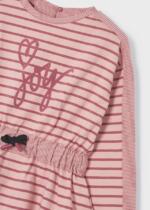 MAYORAL Teplákové pruhované šaty ružové Stripes dress 4975 | Welcomebaby.sk