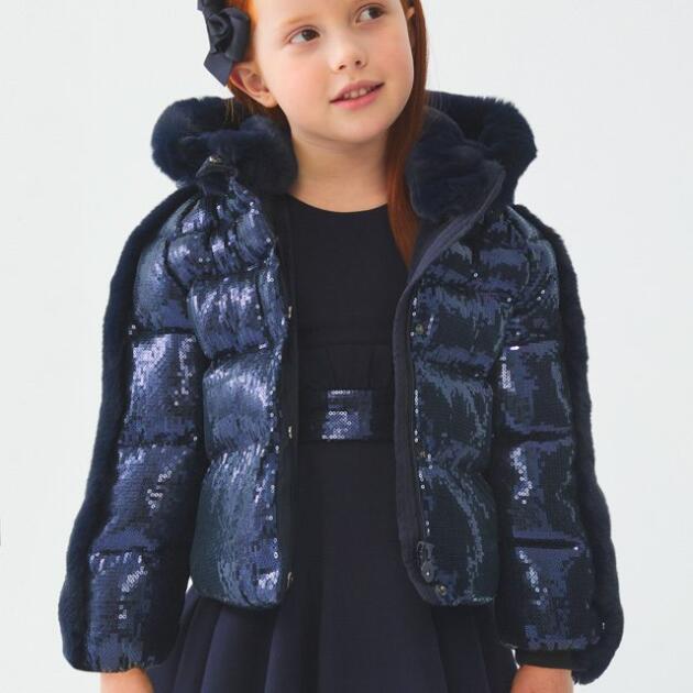 ABEL & LULA Trblietavá bunda tmavomodrá krátka Taffeta jacket navy blue 5833 | Welcomebaby.sk