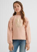 MAYORAL Tričko s dlhým rukávom a lebkou ružové Tshirt with long sleeves and brainpan pink 7026 | Welcomebaby.sk