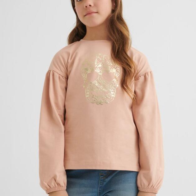 MAYORAL Tričko s dlhým rukávom a lebkou ružové Tshirt with long sleeves and brainpan pink 7026 | Welcomebaby.sk