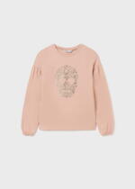 MAYORAL Tričko s dlhým rukávom a lebkou ružové Tshirt with long sleeves and brainpan pink 7026 | Welcomebaby.sk
