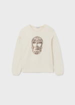 MAYORAL Tričko s dlhým rukávom a lebkou krémové Tshirt with long sleeves and brainpan cream 7026 | Welcomebaby.sk