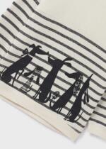MAYORAL Koženkové legíny s pruhovaným pulóvrom čierne Leggings with stripes top black 7741 | Welcomebaby.sk