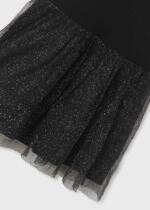 MAYORAL Kombinované trblietavé šaty čierne Combined glitter dress black 7936 | Welcomebaby.sk