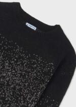MAYORAL Kombinované trblietavé šaty čierne Combined glitter dress black 7936 | Welcomebaby.sk